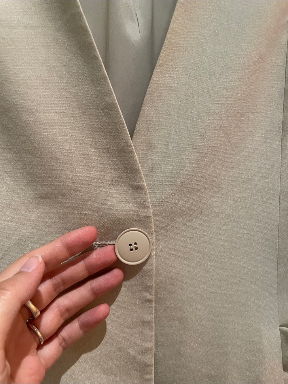 Archival Theysken’s Therory cream collarless blazer - Jabine